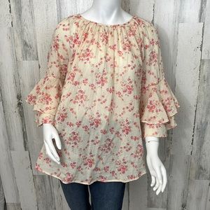 - #O21 small floral long sleeve top size S CHAPS